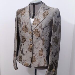 ARMANI COLLEZIONI 2005 Italian Brocade Floral Rococo Blazer Size 14